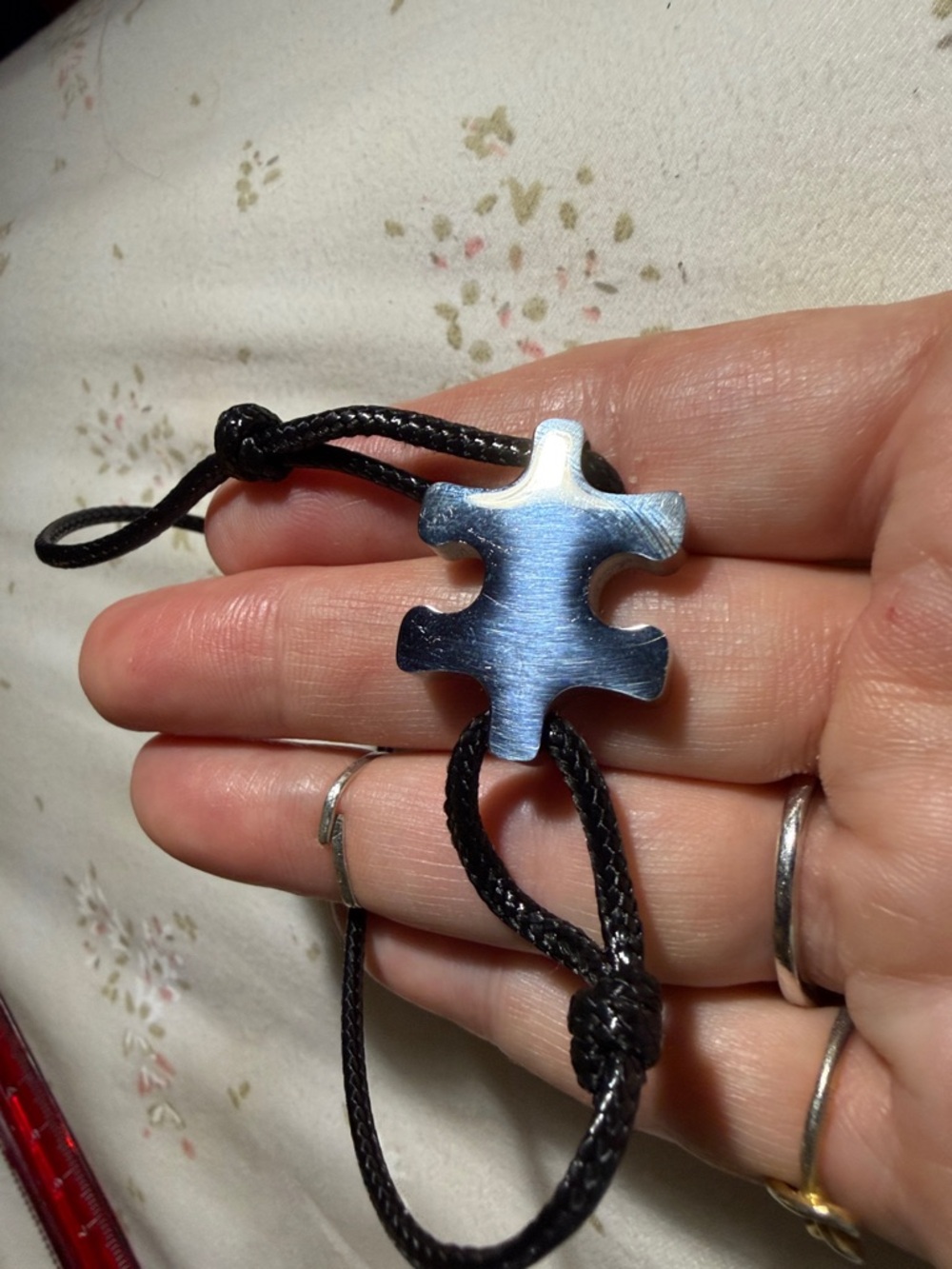 Plunder Black Puzzle Piece Cord Bracelet - Picture 3 of 4